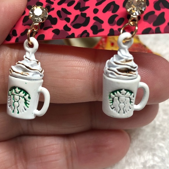 Betsey Johnson Jewelry - ☕️⭐️betsey Johnson earrings rhinestone stud and dangle coffee cups/whipp…